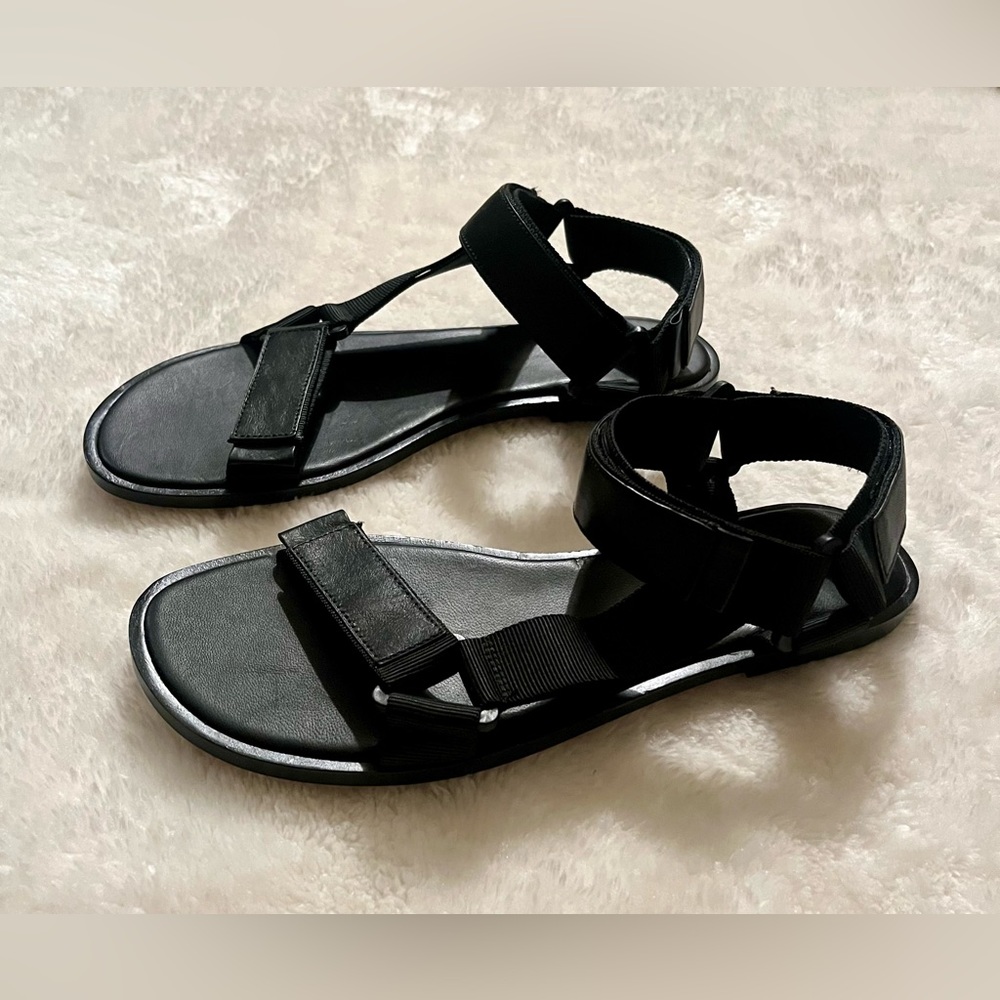 Vince Leather and Velcro Sandals - Black, Size 8, Excellent Condition